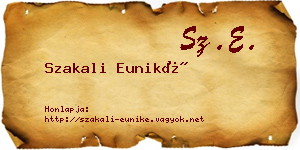 Szakali Euniké névjegykártya